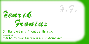 henrik fronius business card